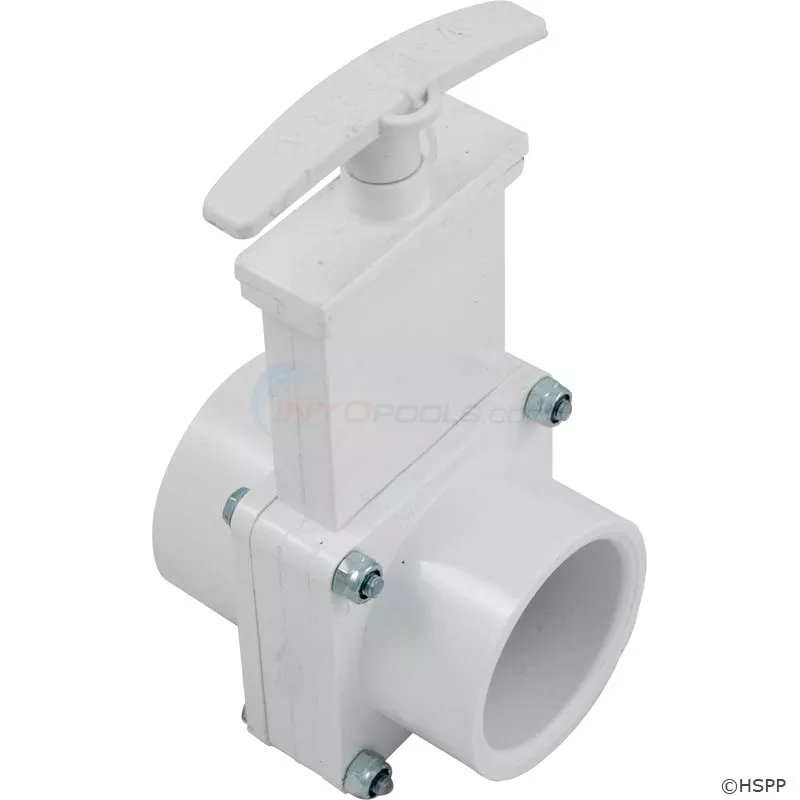 (6101)1-1/2" Valve, SxS, PVC-White W/Keeper (6101X)